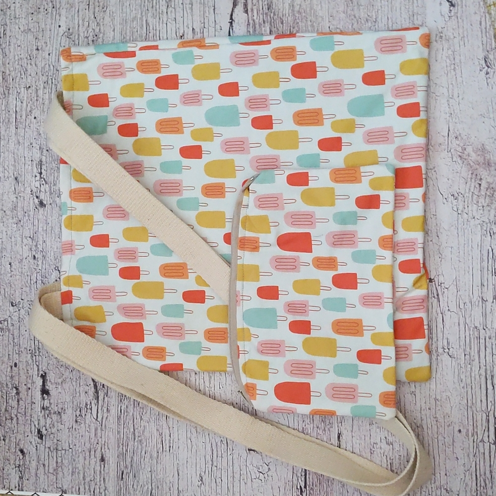 Popsicle canvas tote and pouch